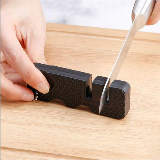 Portable mini knife sharpener ceramic rod/carbon steel two section Sharpening stone outdoor picnic supplies kitchen accessories